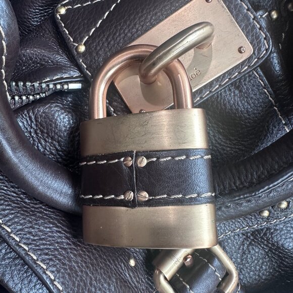 CHLOE Paddington Rare Early Model Chocolate Brown Leather Satchel Handbag - Picture 12 of 15